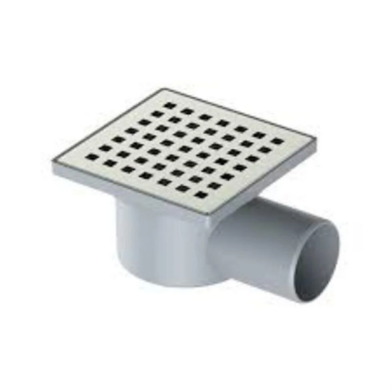 Mertinox 10*10 Yer Sifonu Krom Izgaralı  Yandan Çıkışlı 50mm 