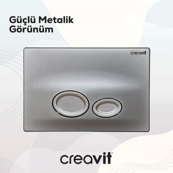 Creavit  Drop Gömme Rezervuar Butonu Gp2002.00 Mat Gri