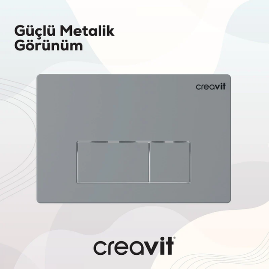 Creavit Arc Gömme Rezervuar Butonu GP8002.00 Mat Gri 