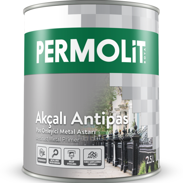 AKÇALI ANTİPAS METAL ASTARI 2,5 LT KIRMIZI