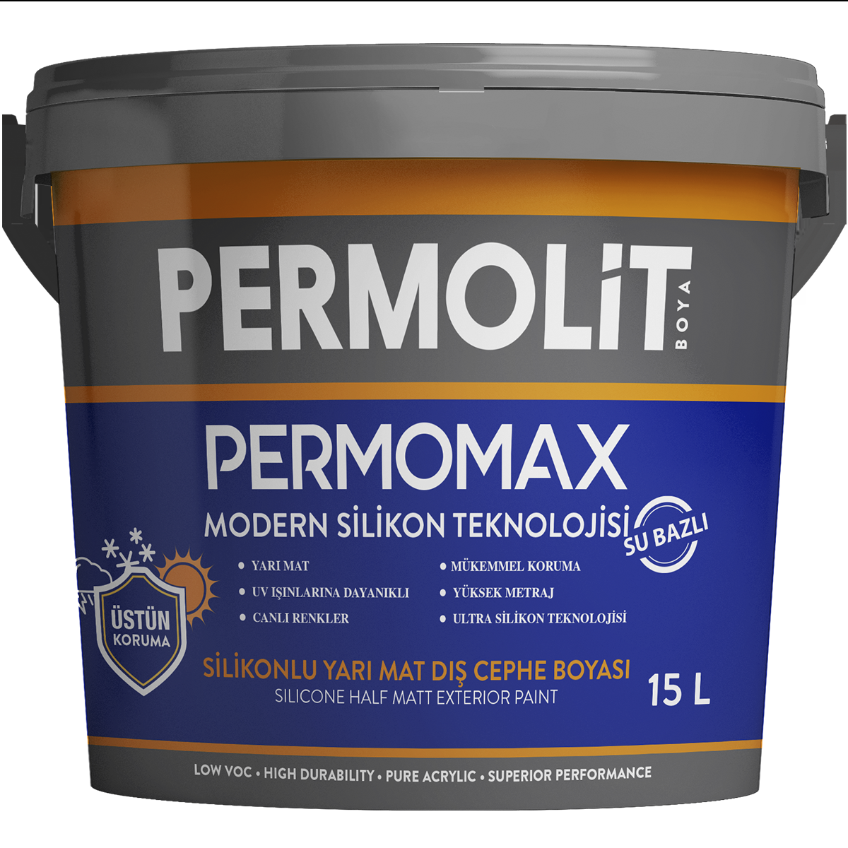 PERMOMAX SİLİKONLU DIŞ CEPHE BOYASI 2,5 LT  ANTİBAKTERİYEL