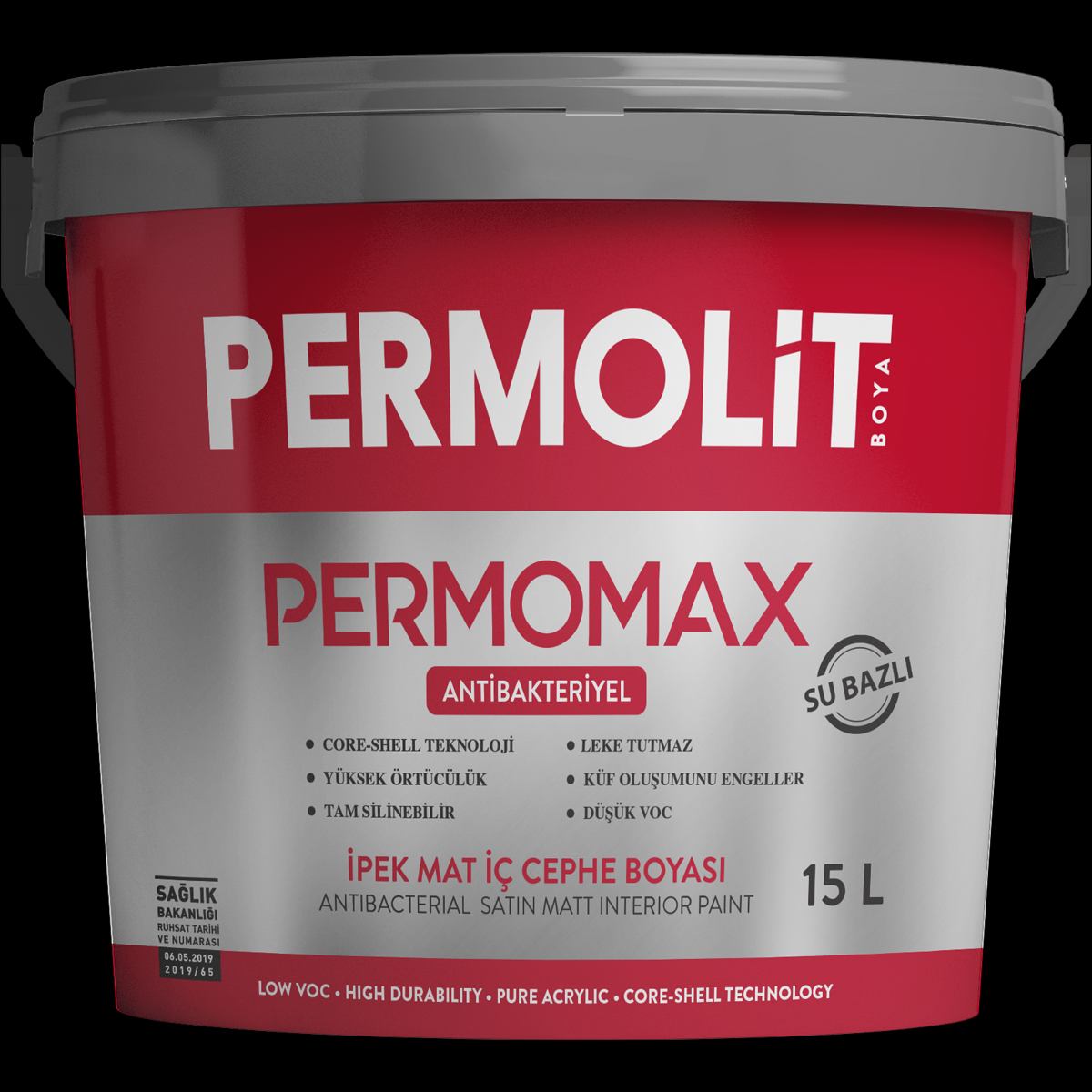 PERMOMAX İPEK MAT İÇ CEPHE BOYASI 15 LT   ANTİBAKTERİYEL