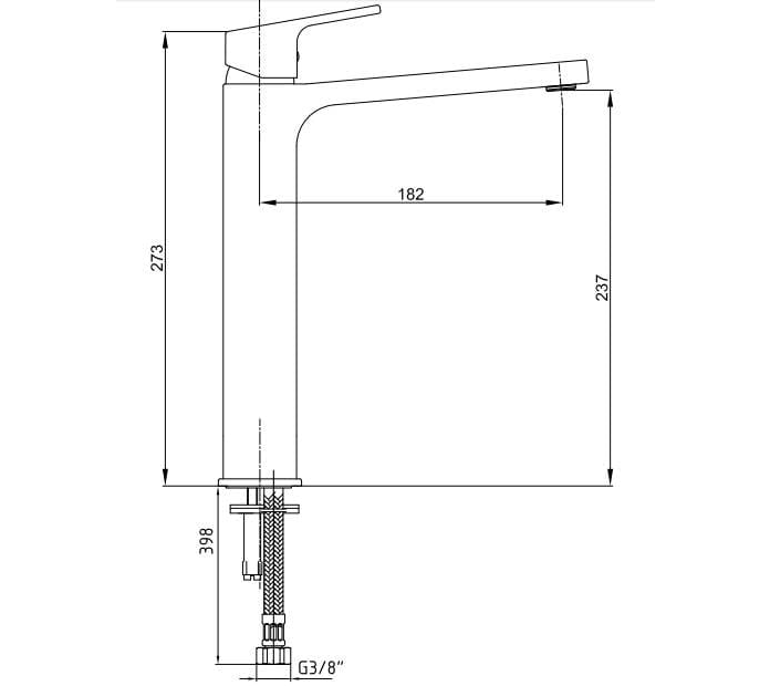 ECA TIERA LAVABO BATARYASI YÜKSEK TİP MAT SİYAH  102188002C1