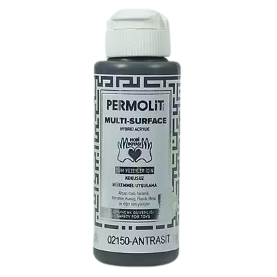 Permolit Multi Surface Akrilik Hobi Boyası Antrasit 120ml
