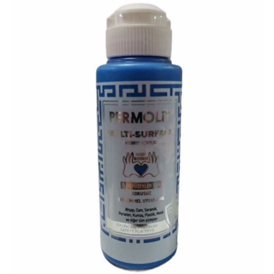 Permolit Multi Surface Akrilik Hobi Boyası Boncuk Mavi 120ml