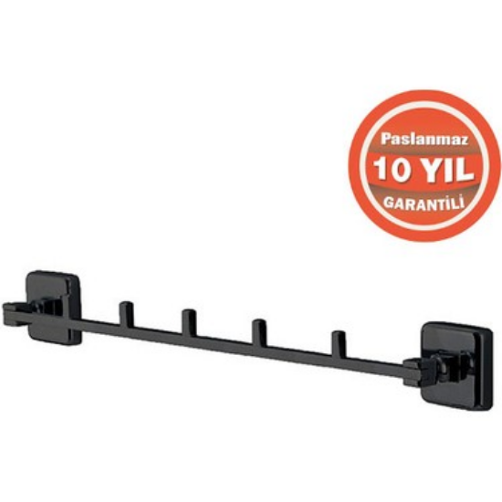 Çelik Kumru Askılık 5'li Siyah 